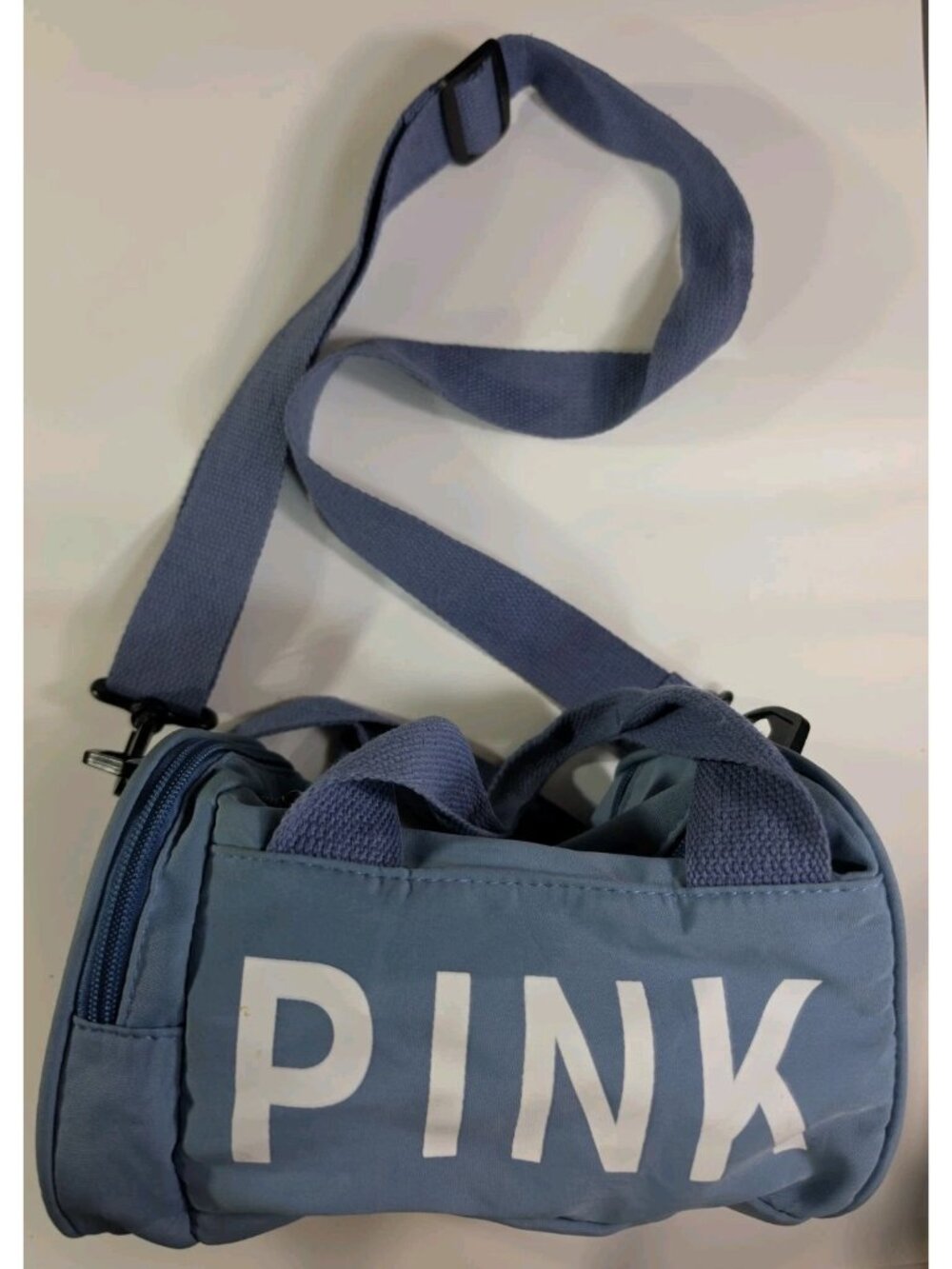 Mini Duffle Bag Blue Gym Travel Barrel Crossbody Shoulder Bag Small